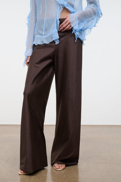 Stroll Silk Pant Earth | STAUD Featured