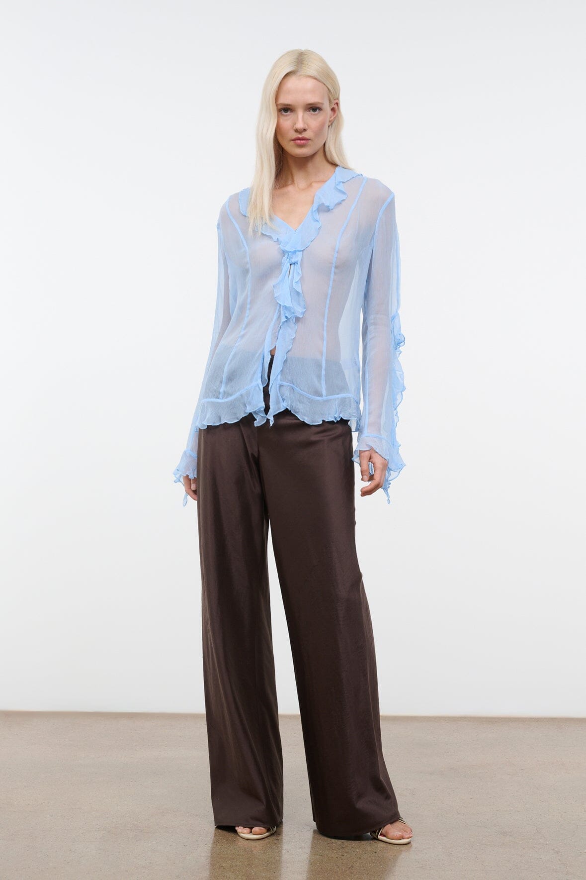 Stroll Silk Pant Earth | STAUD Featured