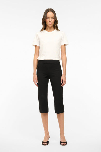Leone Pant Black - Cropped Black Fitted Pants | STAUD Deals