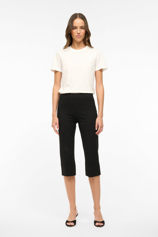 Leone Pant Black - Cropped Black Fitted Pants | STAUD Deals