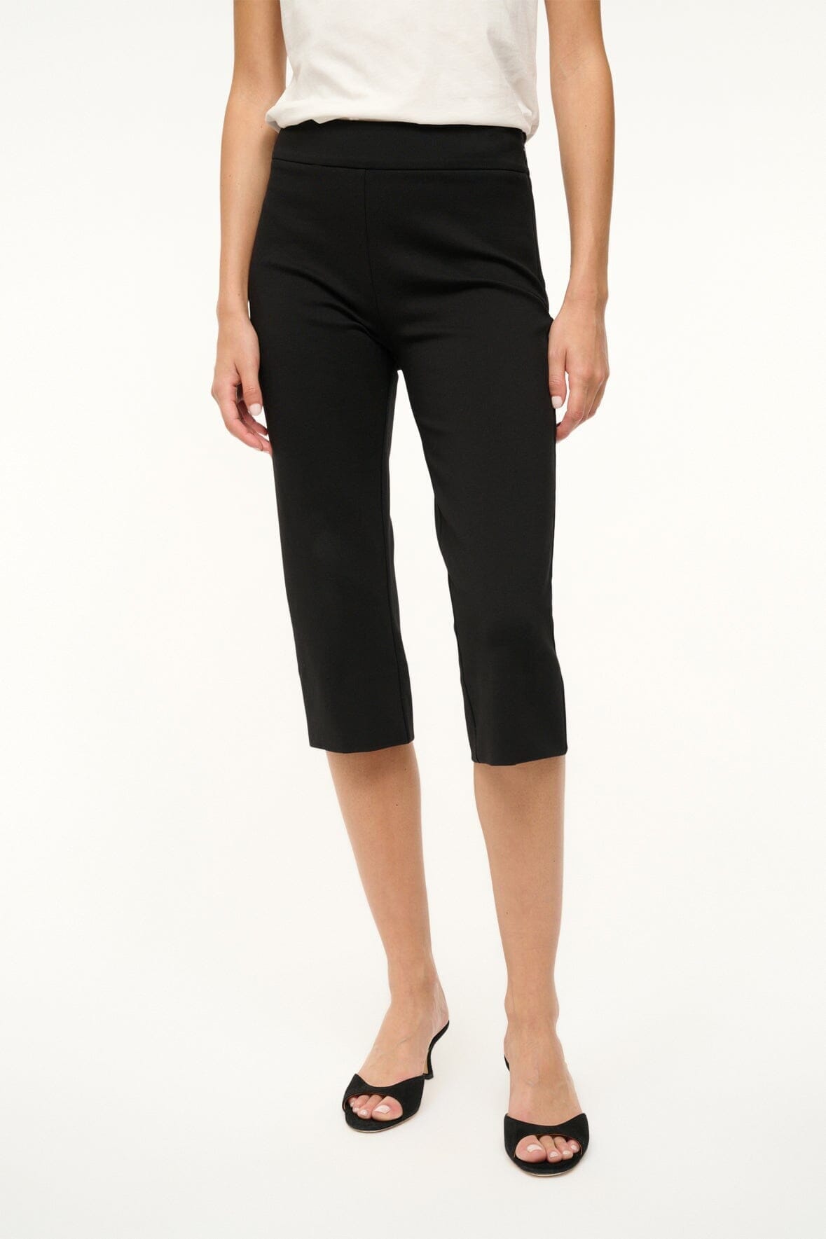 Leone Pant Black - Cropped Black Fitted Pants | STAUD Deals