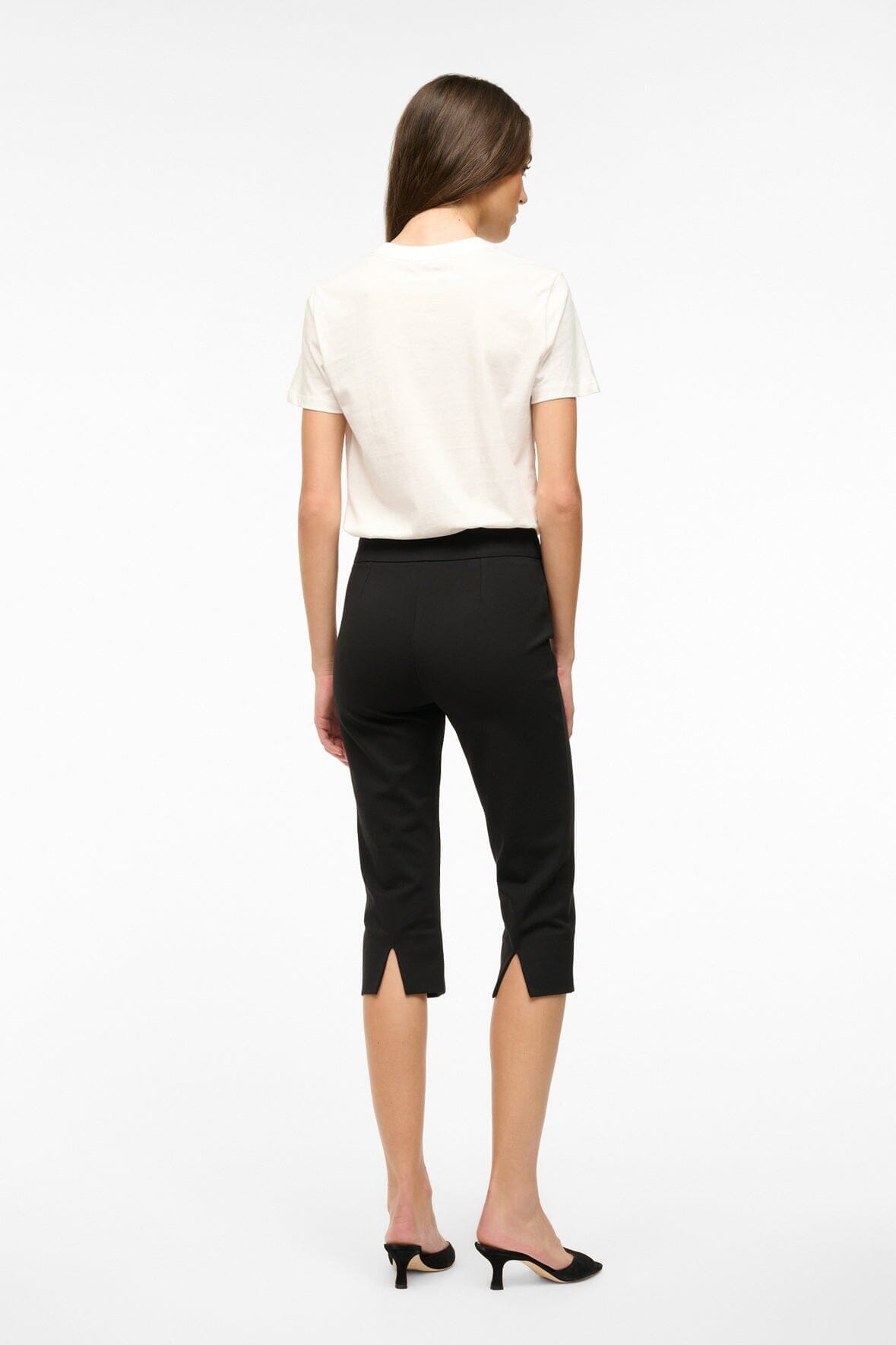 Leone Pant Black - Cropped Black Fitted Pants | STAUD Deals