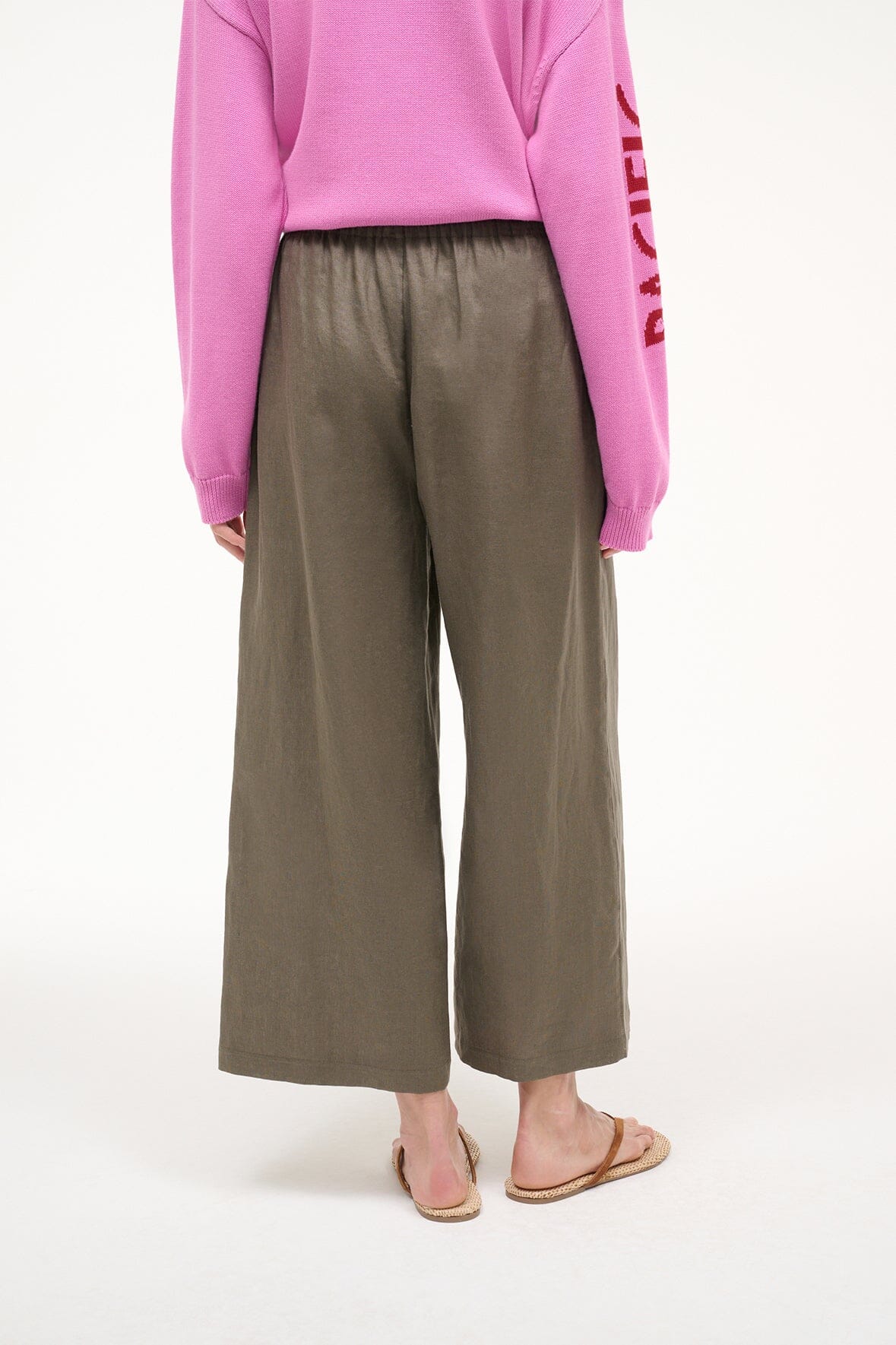 Mateo Linen Pant Thyme | STAUD Recommended