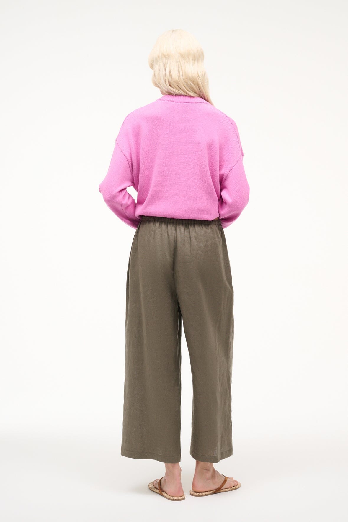 Mateo Linen Pant Thyme | STAUD Recommended