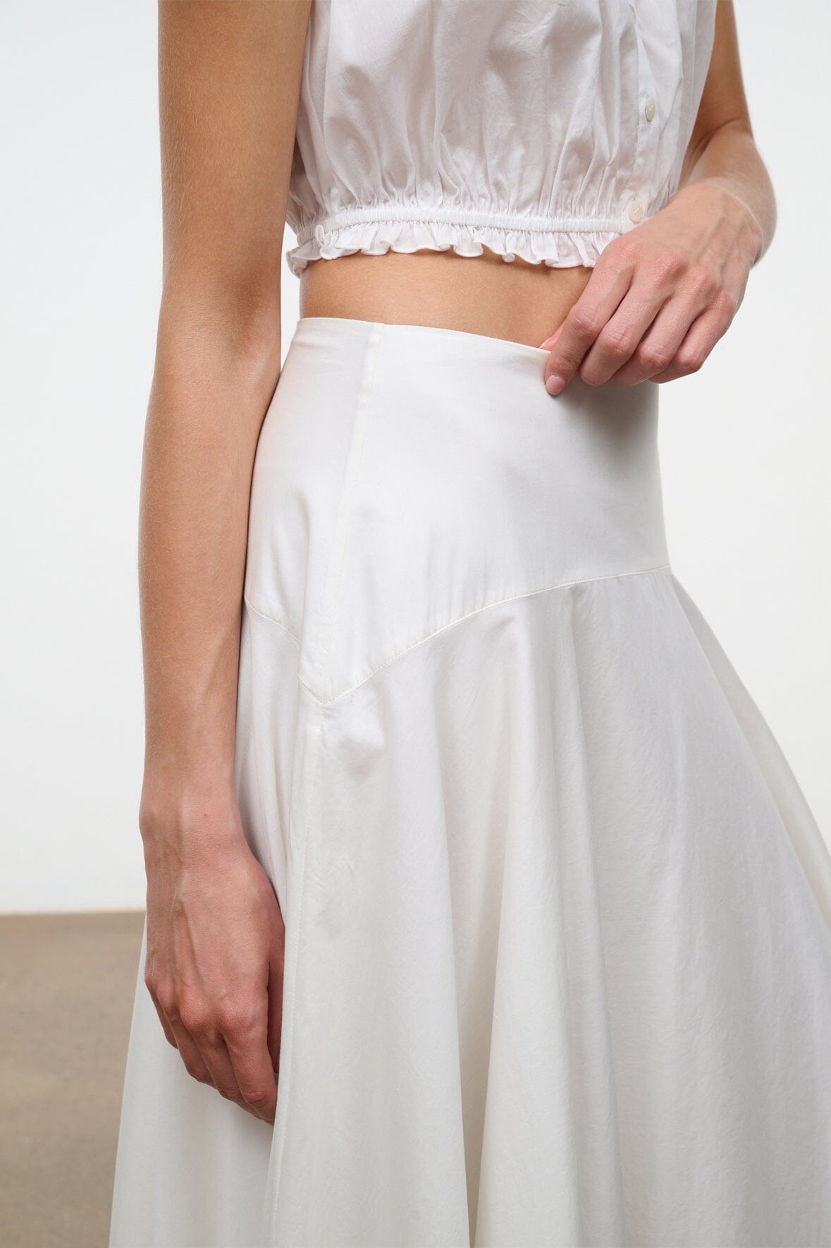 Ainsley Skirt Ivory | STAUD Classic