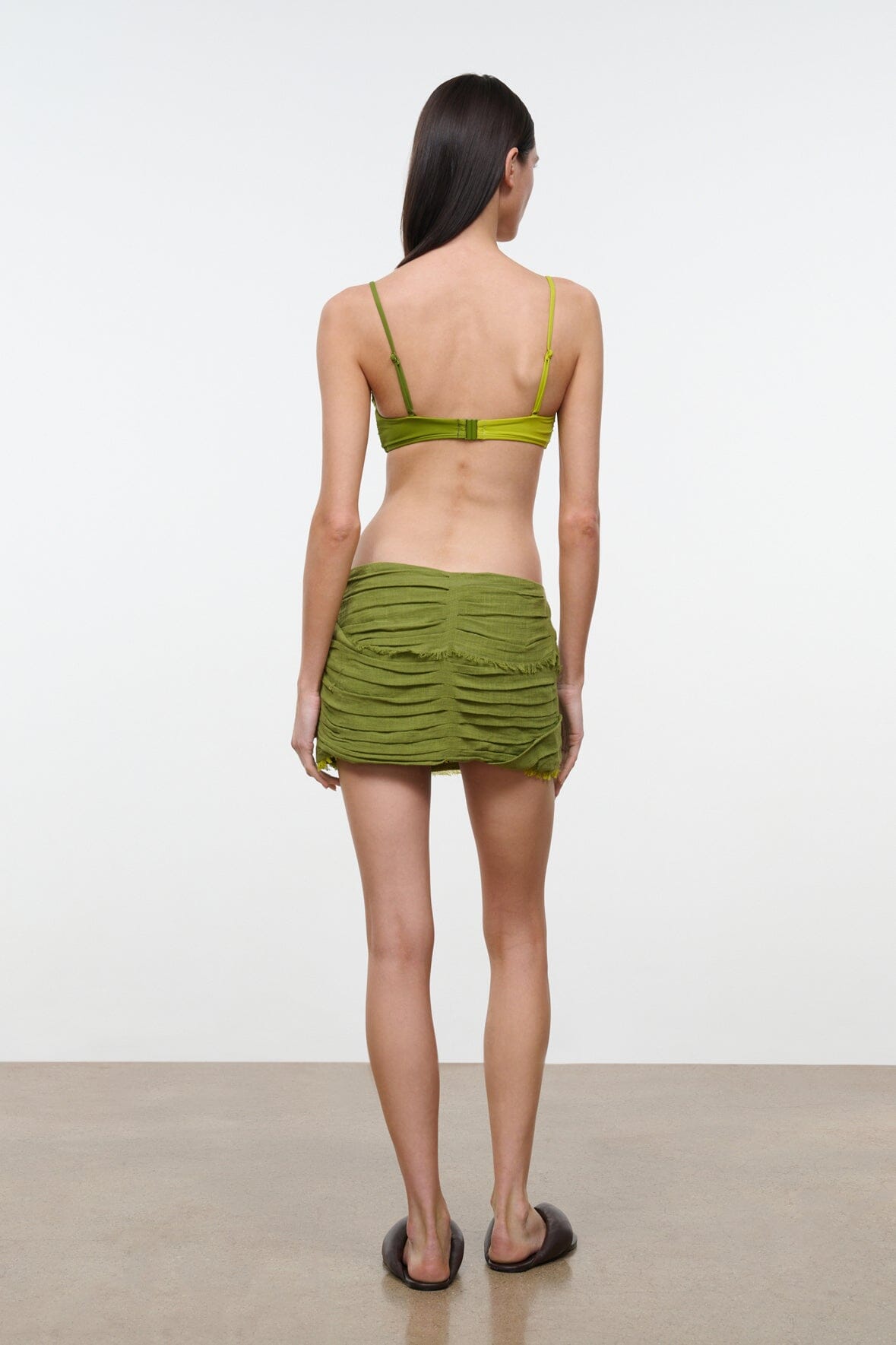 Nicola Skirt Pesto | STAUD Latest
