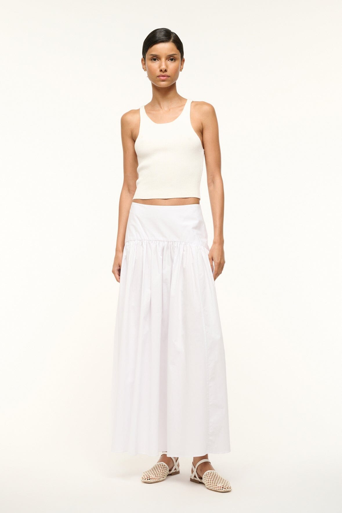 Procida Skirt White 1 | STAUD New
