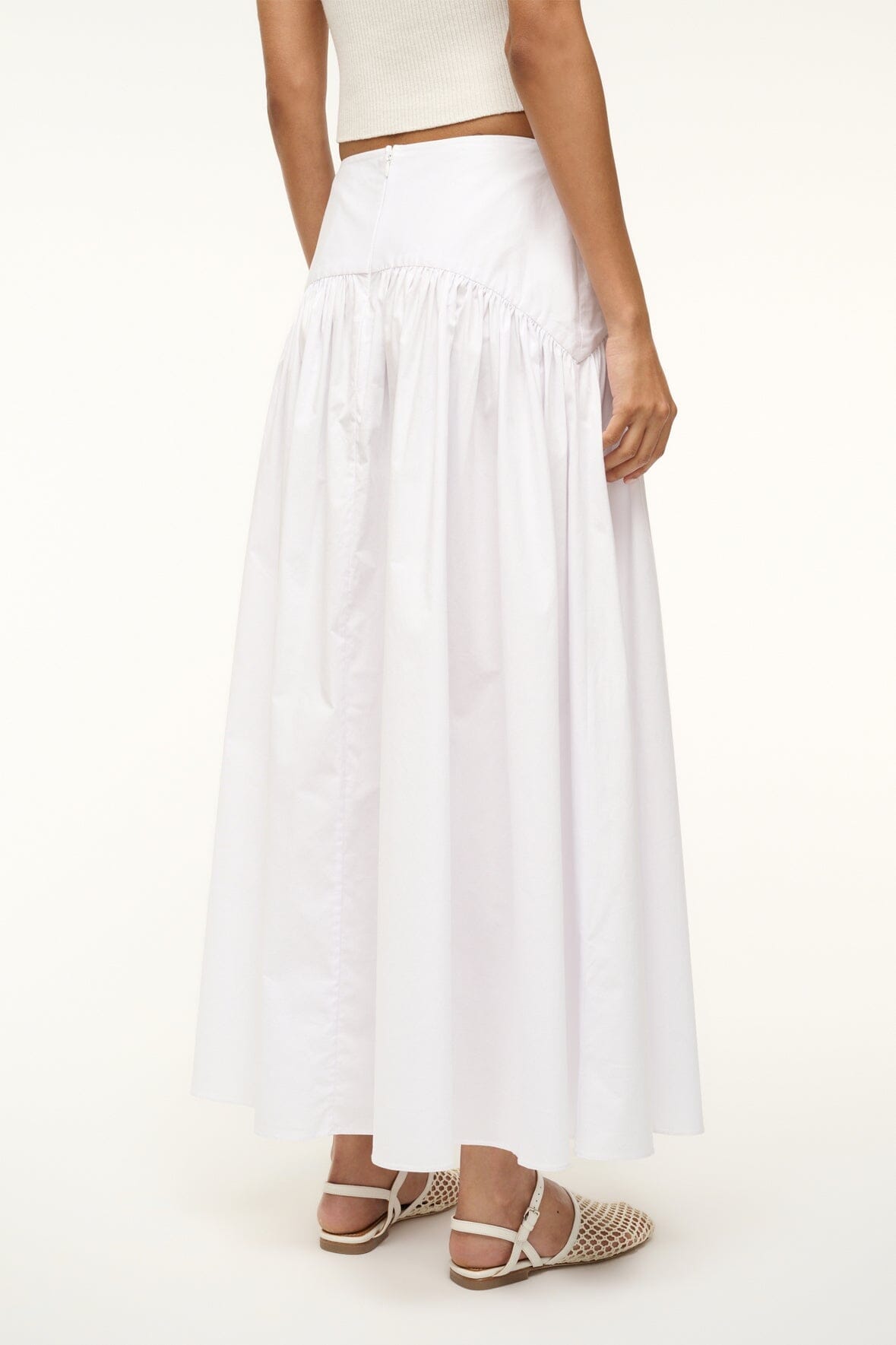 Procida Skirt White 1 | STAUD New