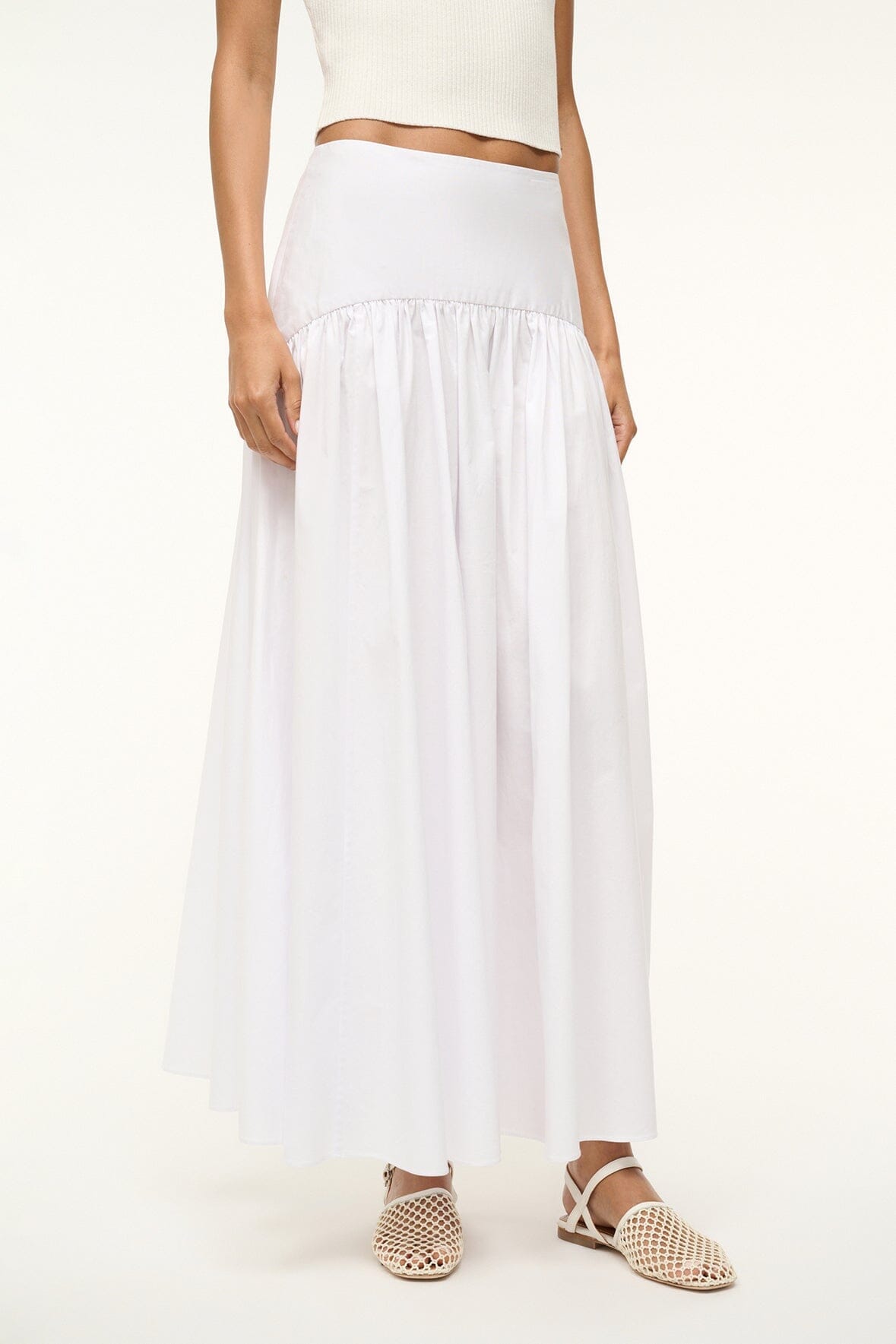 Procida Skirt White 1 | STAUD New