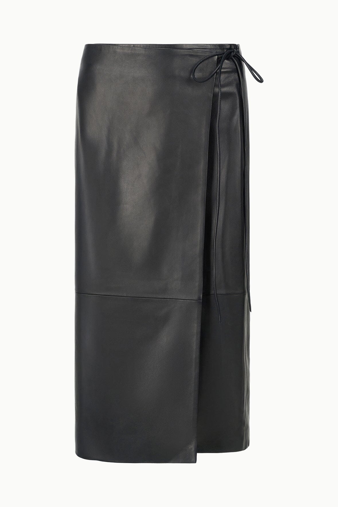 Roman Leather Wrap Skirt Black | STAUD Popular