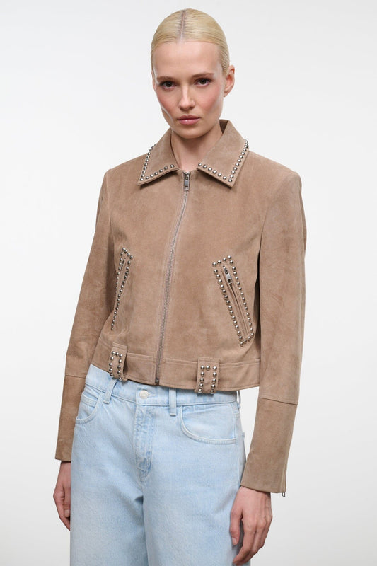 Hugo Suede Jacket Dune | STAUD Essential