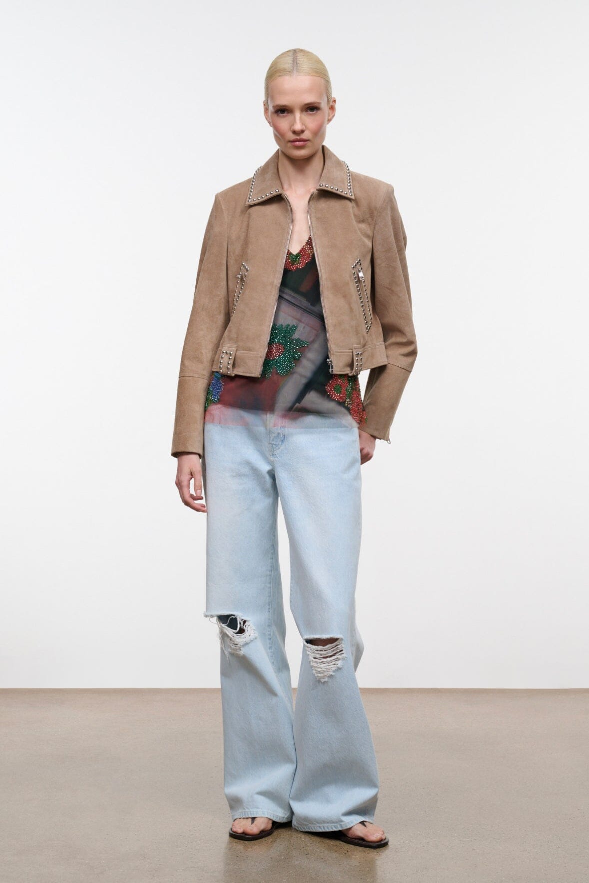 Hugo Suede Jacket Dune | STAUD Essential