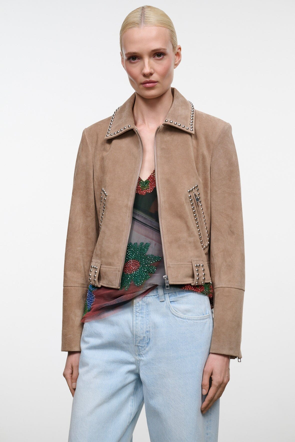 Hugo Suede Jacket Dune | STAUD Essential