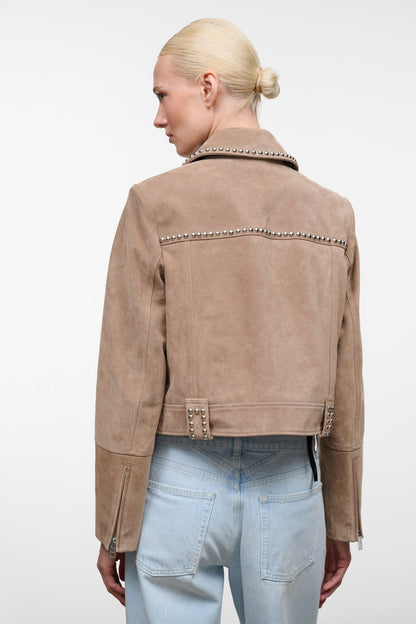 Hugo Suede Jacket Dune | STAUD Essential