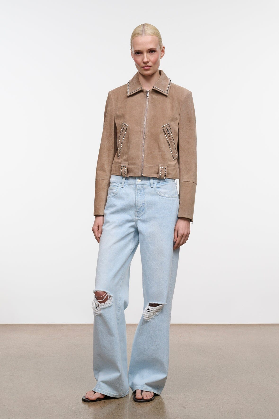 Hugo Suede Jacket Dune | STAUD Essential