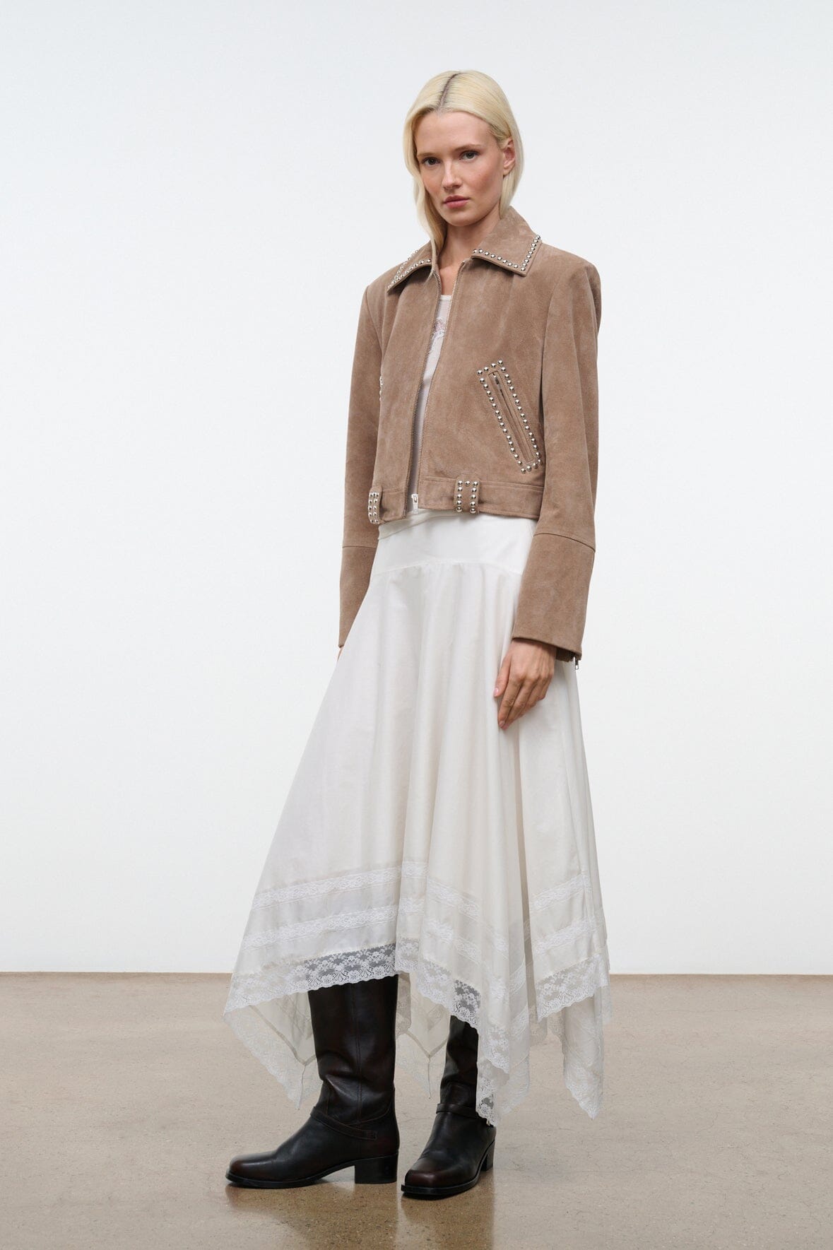 Hugo Suede Jacket Dune | STAUD Essential