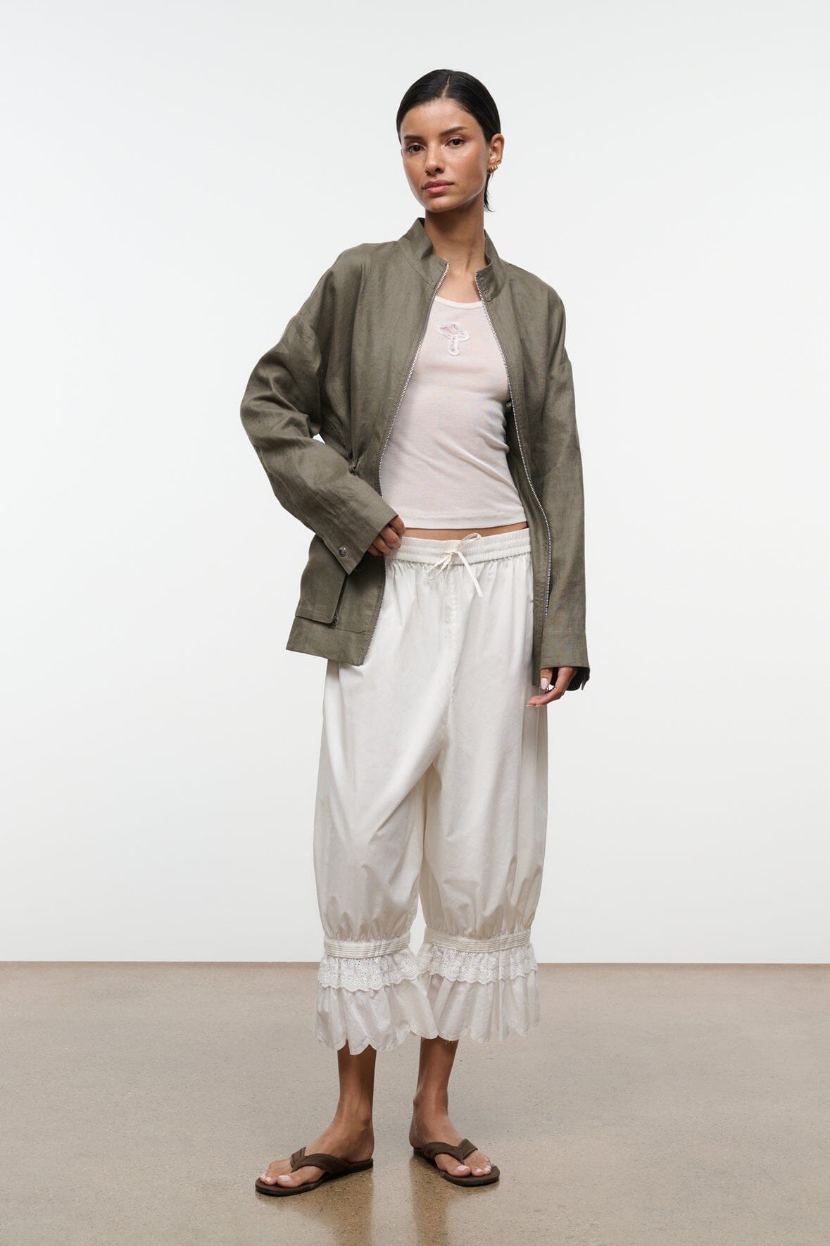 Reed Linen Jacket Thyme | STAUD Signature