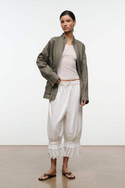 Reed Linen Jacket Thyme | STAUD Signature
