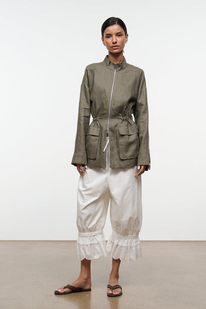 Reed Linen Jacket Thyme | STAUD Signature