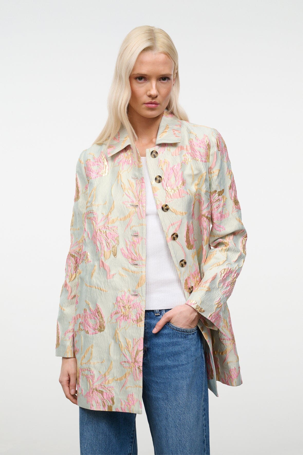 Halton Jacket Botanica Aloe | STAUD Everyday