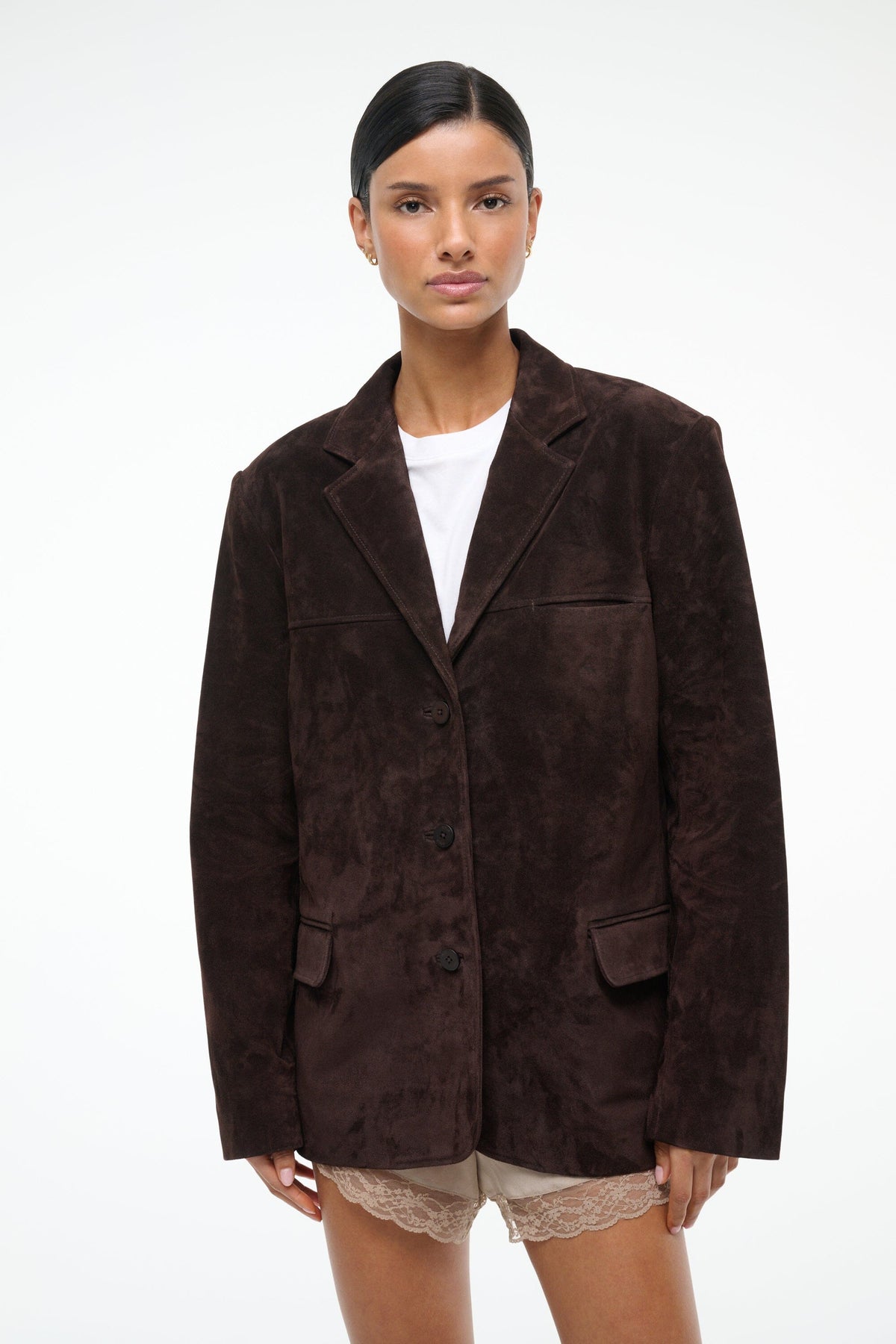 Natalie Suede Jacket Espresso | STAUD Trending