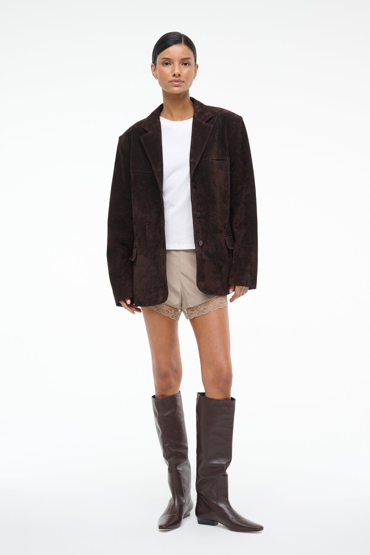 Natalie Suede Jacket Espresso | STAUD Trending