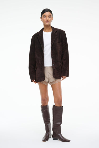 Natalie Suede Jacket Espresso | STAUD Trending