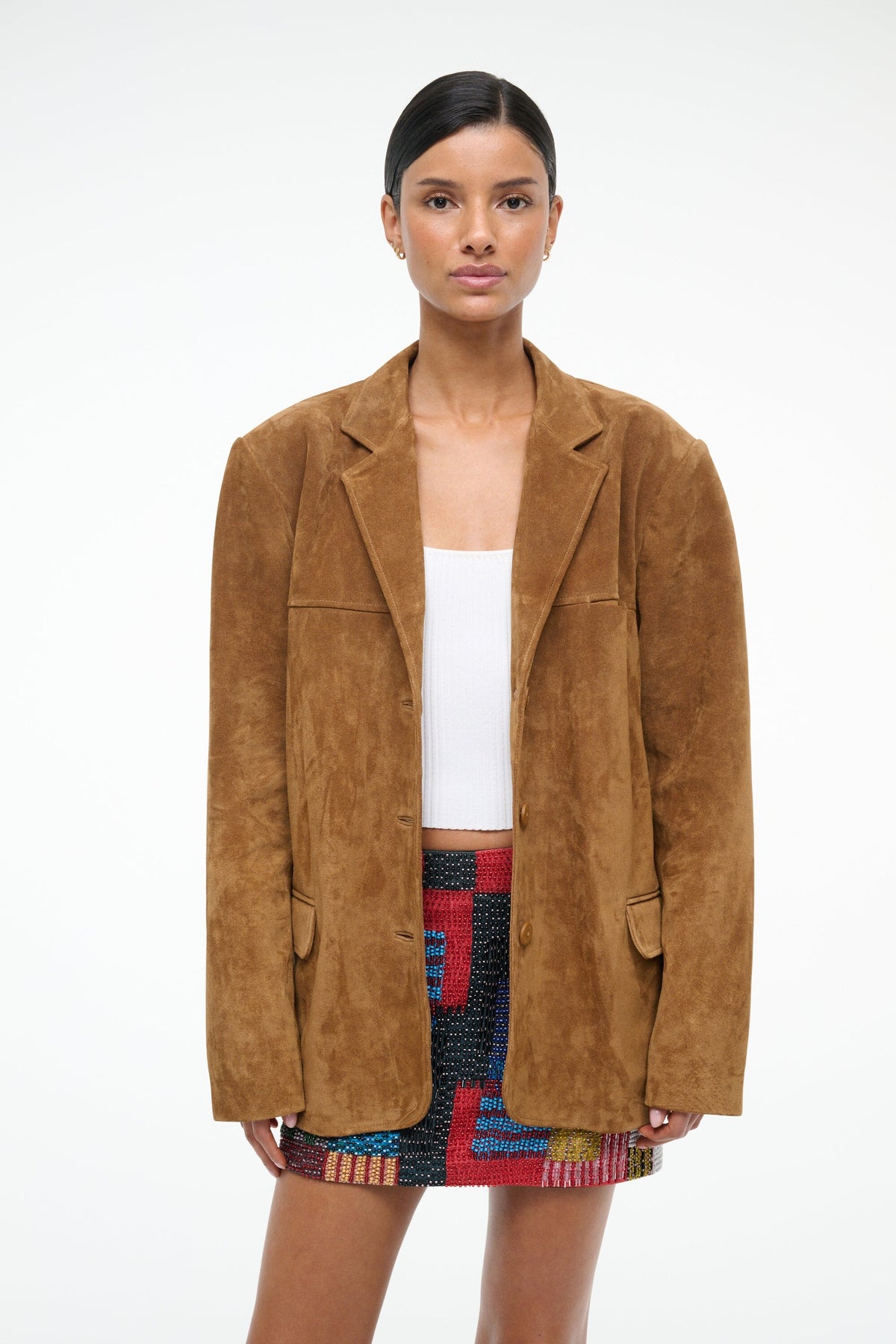 Natalie Suede Jacket Tan | STAUD Trusted
