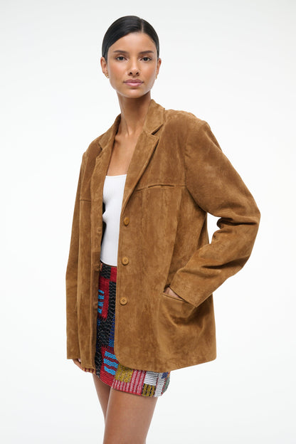 Natalie Suede Jacket Tan | STAUD Trusted