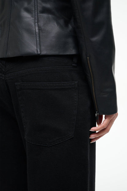 Wells Leather Jacket Black | STAUD New