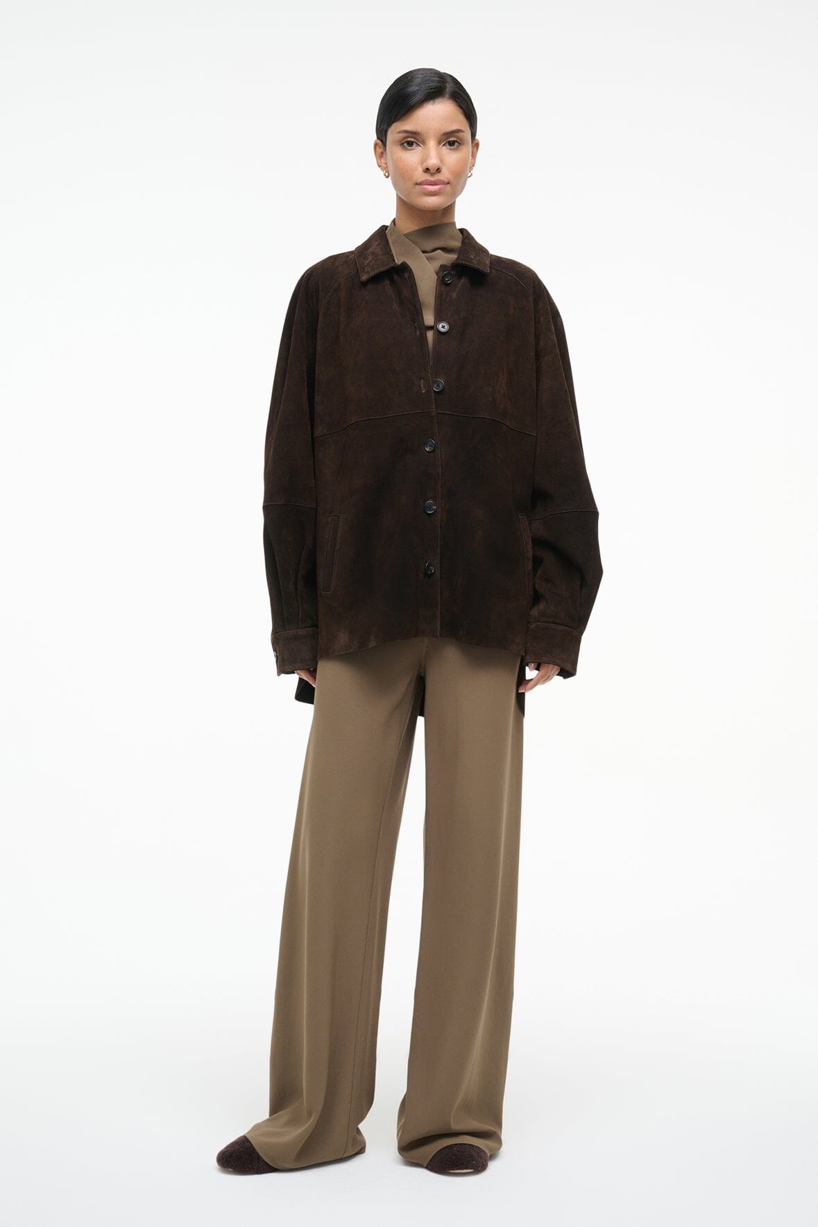 Josette Suede Shirt Espresso | STAUD Premium