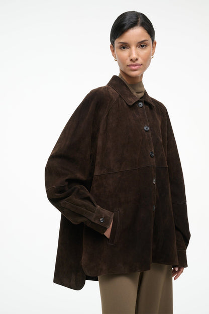 Josette Suede Shirt Espresso | STAUD Premium