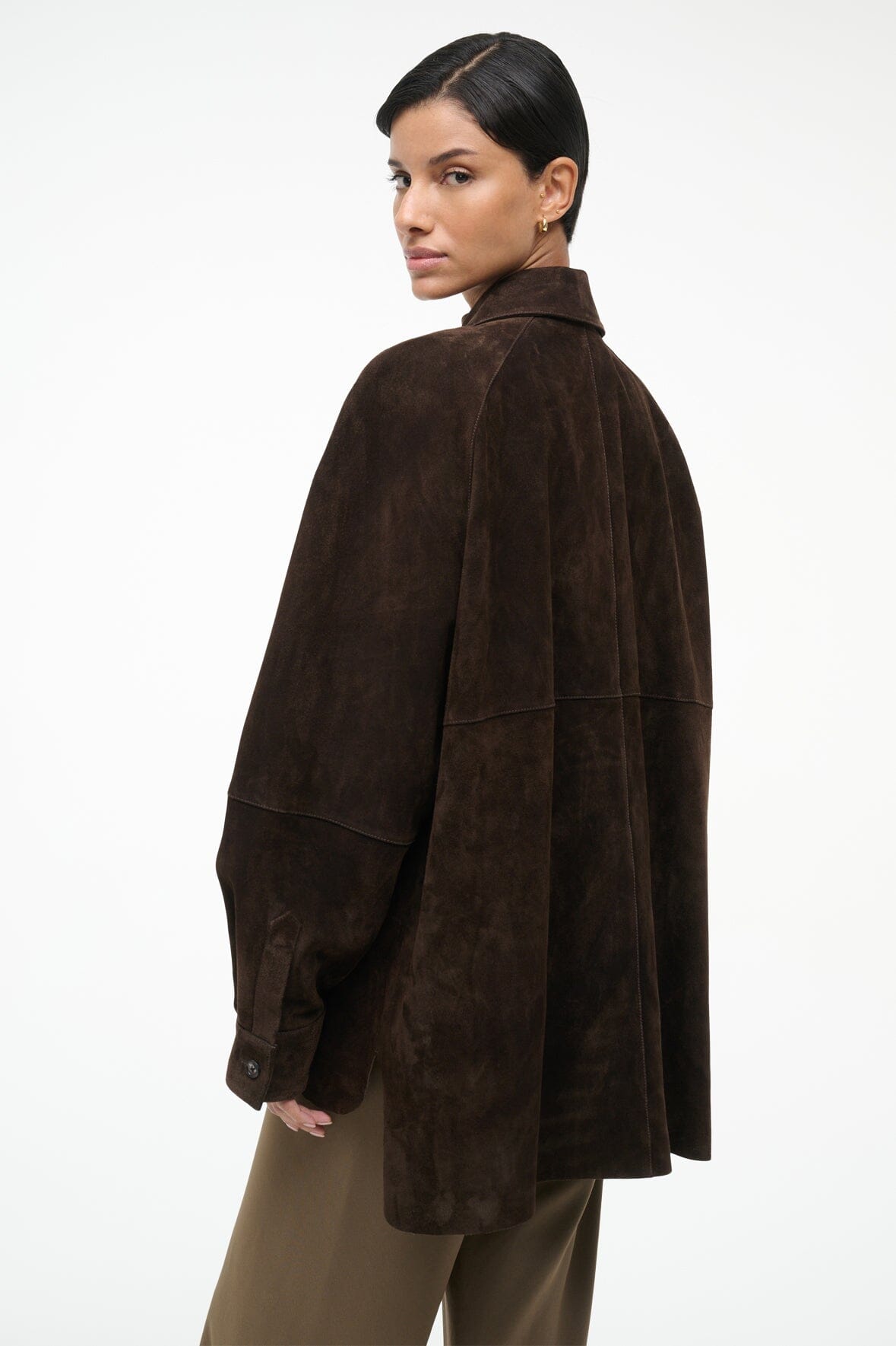 Josette Suede Shirt Espresso | STAUD Premium