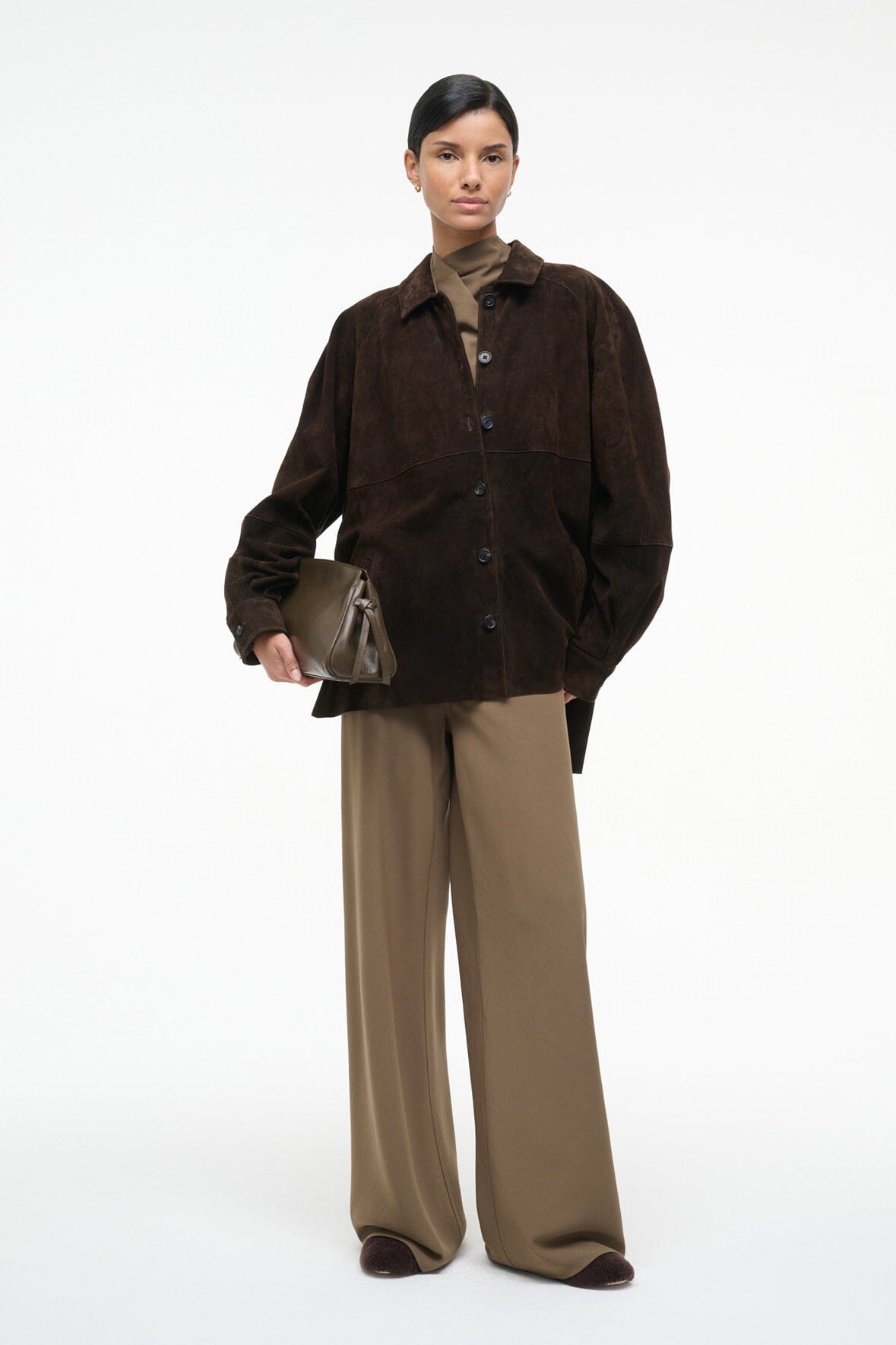 Josette Suede Shirt Espresso | STAUD Premium