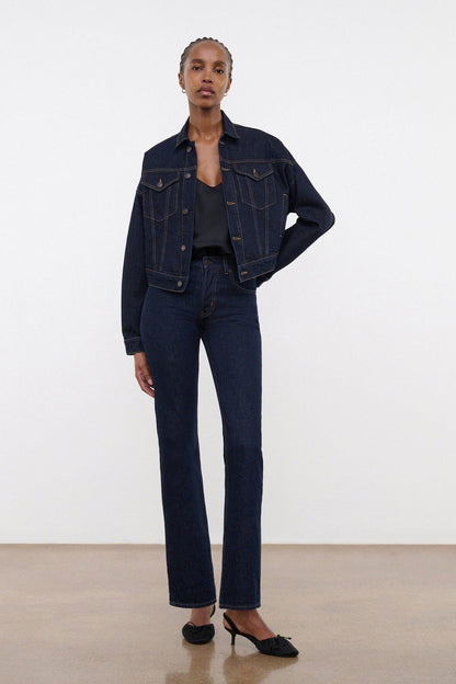Glen Denim Jacket Indigo | STAUD Value