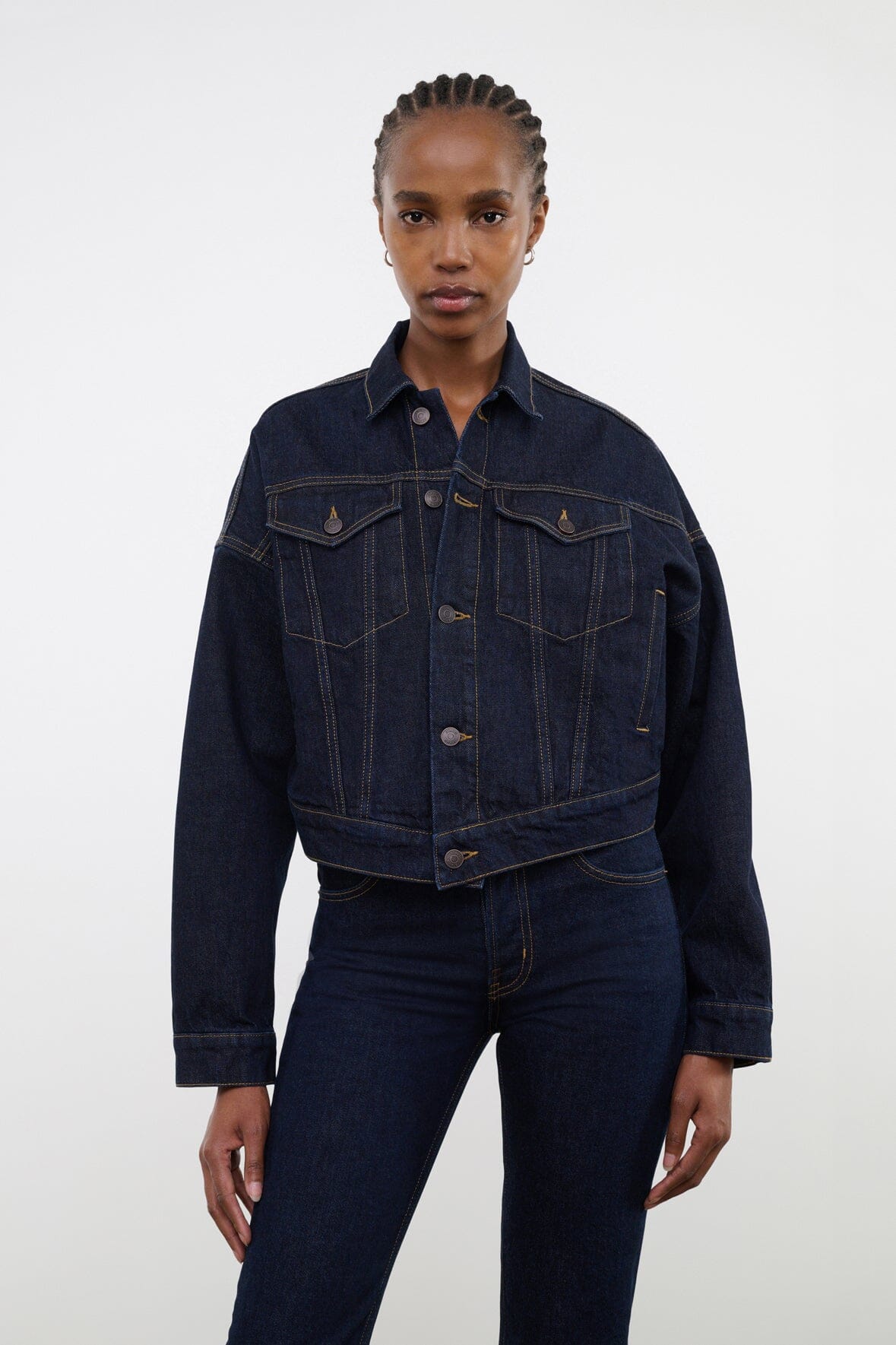 Glen Denim Jacket Indigo | STAUD Value