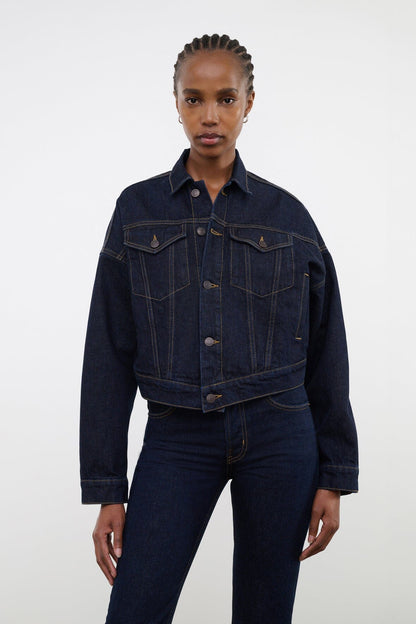 Glen Denim Jacket Indigo | STAUD Value
