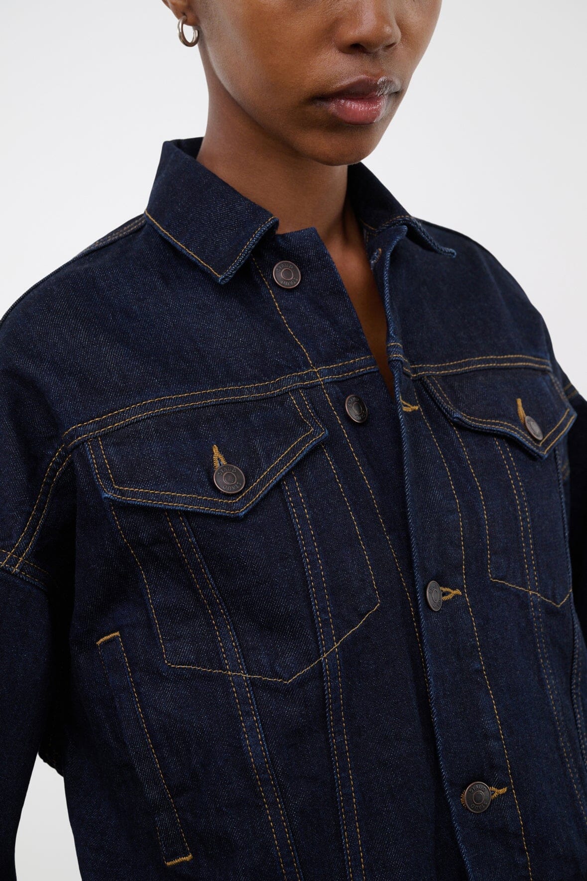 Glen Denim Jacket Indigo | STAUD Value
