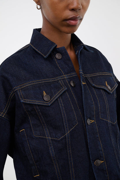 Glen Denim Jacket Indigo | STAUD Value