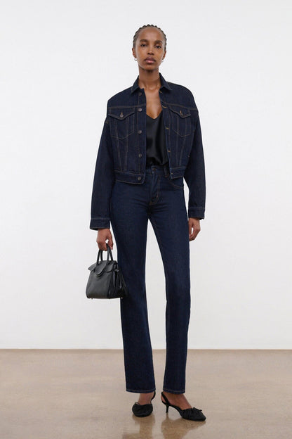 Glen Denim Jacket Indigo | STAUD Value