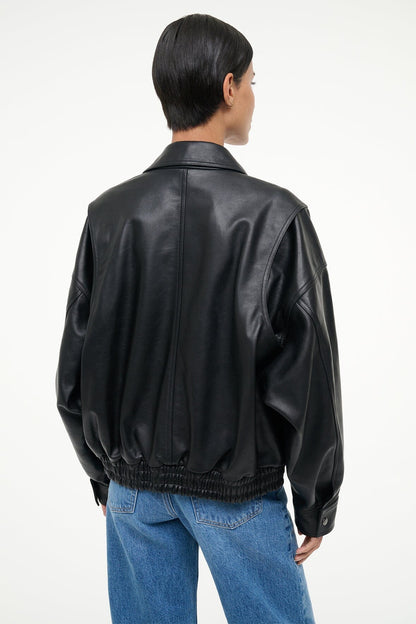 Eugene Leather Jacket Black | STAUD Premium