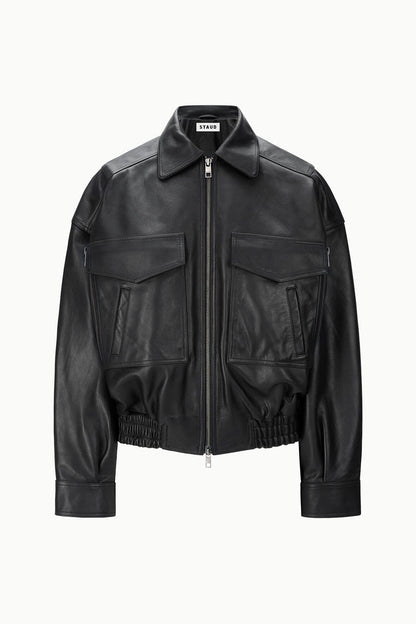 Eugene Leather Jacket Black | STAUD Premium