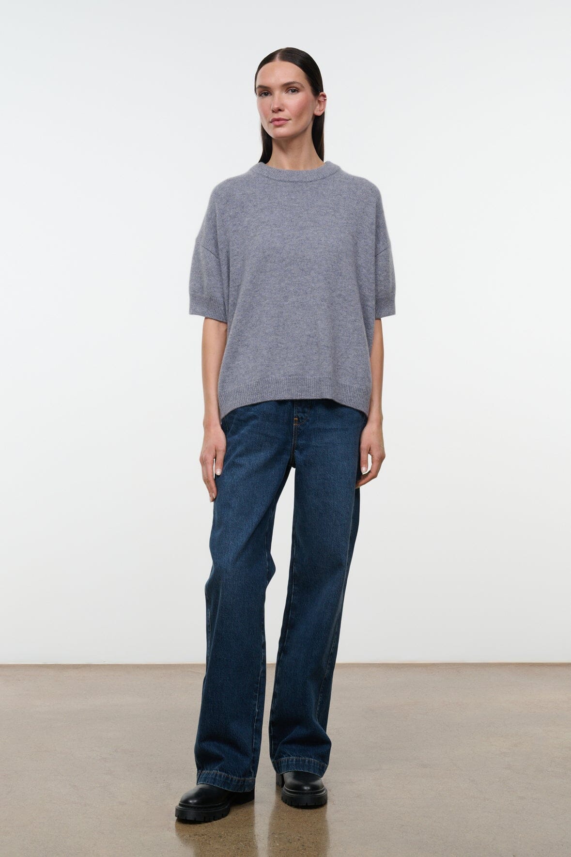 Sorrento Cashmere Sweater Ash | STAUD Quality