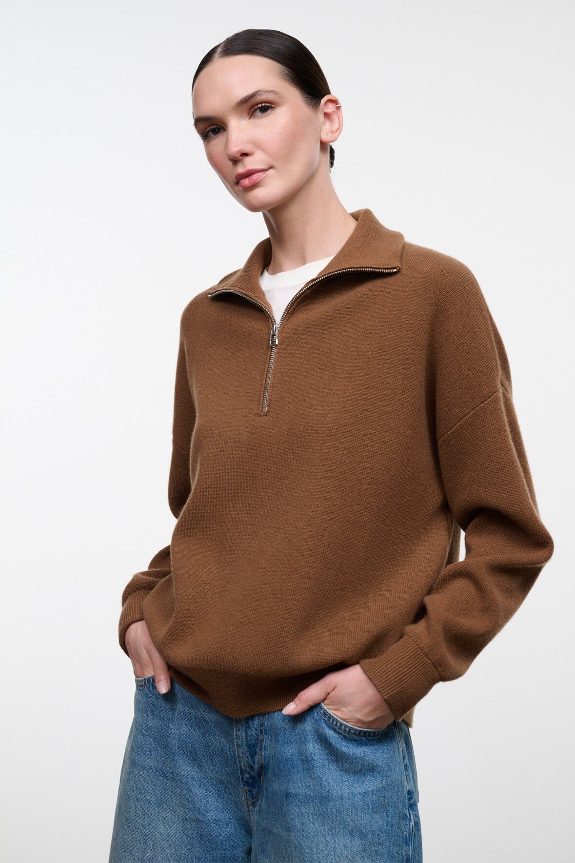 Hudson Cashmere Sweater Cigar | STAUD Great Value