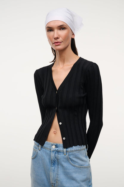 Ezra Cardigan Black | STAUD Classic