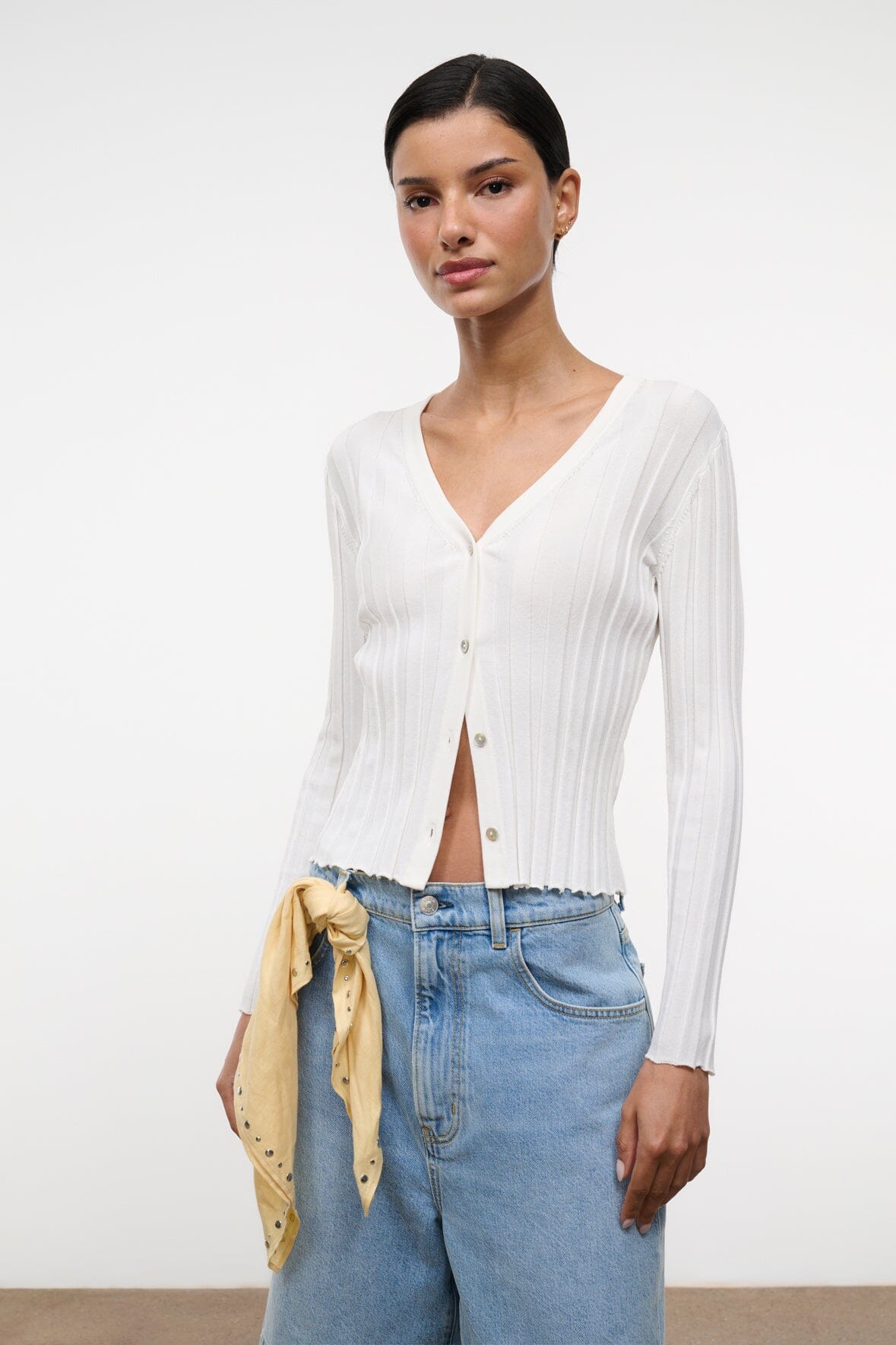Ezra Cardigan Ivory | STAUD Customer Favorite