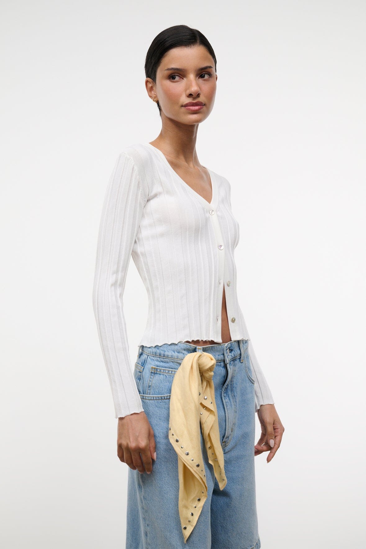 Ezra Cardigan Ivory | STAUD Customer Favorite