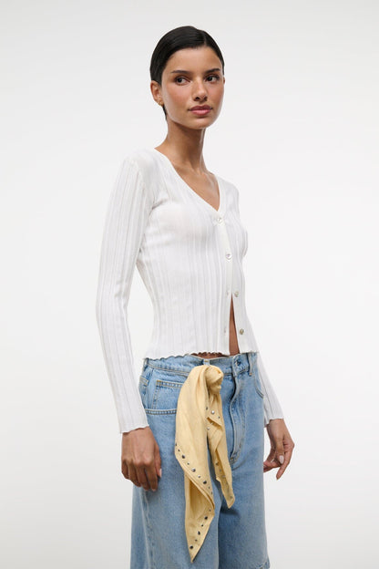 Ezra Cardigan Ivory | STAUD Customer Favorite