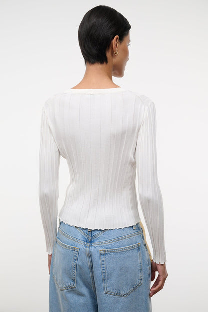 Ezra Cardigan Ivory | STAUD Customer Favorite