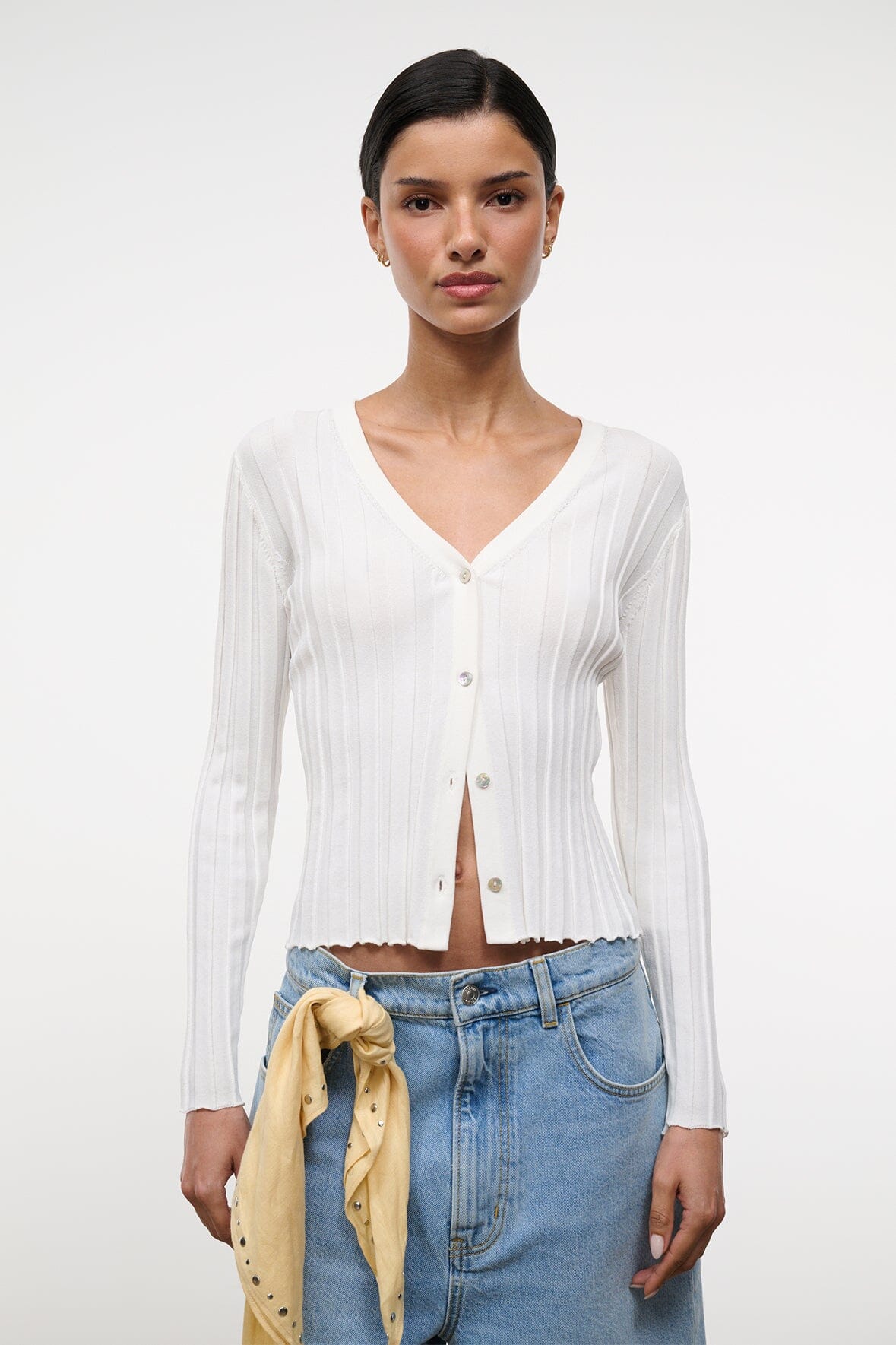 Ezra Cardigan Ivory | STAUD Customer Favorite